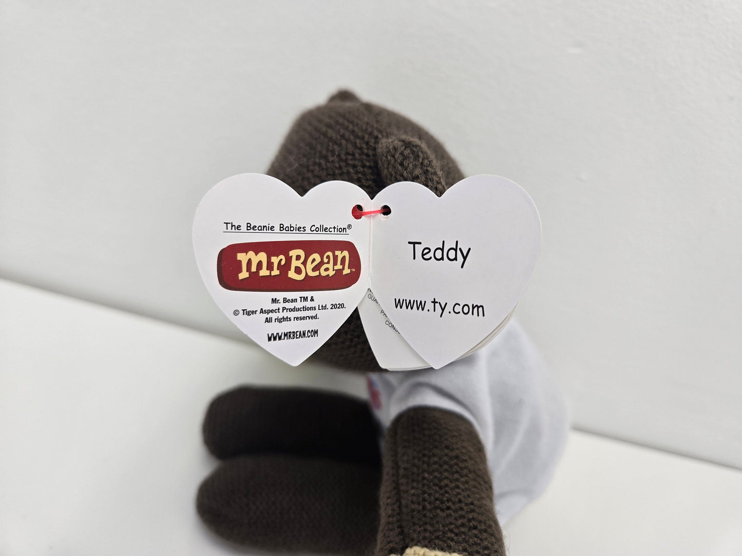 Ty Beanie Baby “Teddy” the Teddy Bear from Mr. Bean Wearing I Love Bean Shirt! UK Exclusive! (8.5 inch)