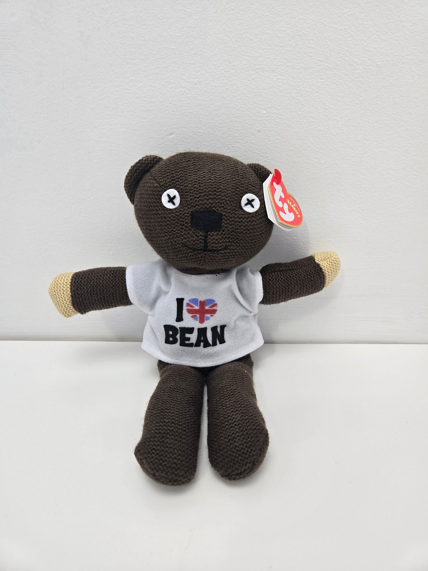 Ty Beanie Baby “Teddy” the Teddy Bear from Mr. Bean Wearing I Love Bean Shirt! UK Exclusive! (8.5 inch)