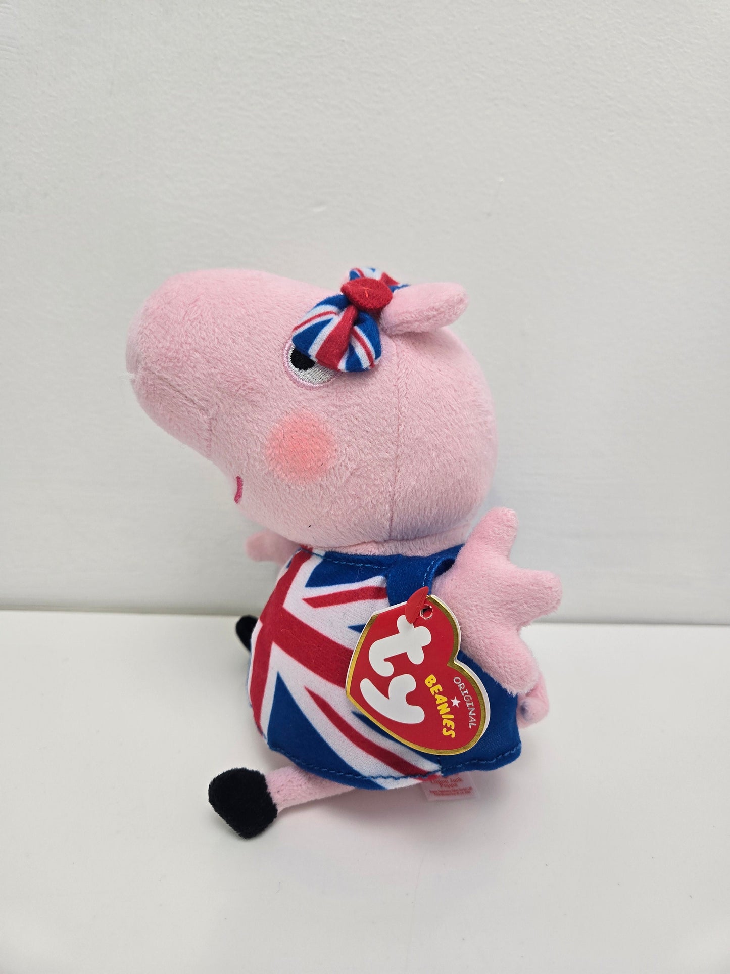 Ty Beanie Baby “Union Jack Peppa” - From the Children’s Show Peppa Pig UK Exclusive (7 inch)