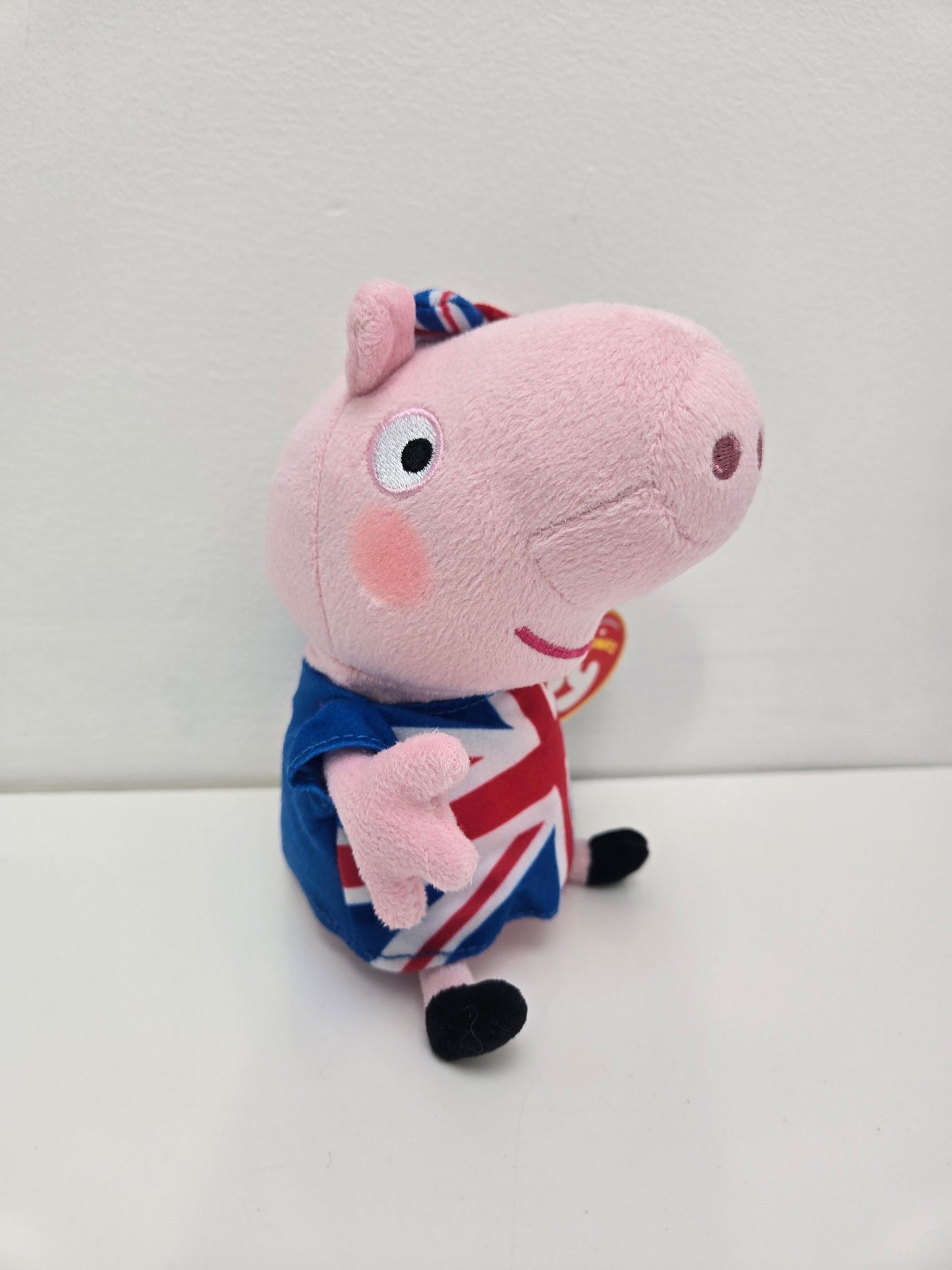 Ty Beanie Baby “Union Jack Peppa” - From the Children’s Show Peppa Pig UK Exclusive (7 inch)