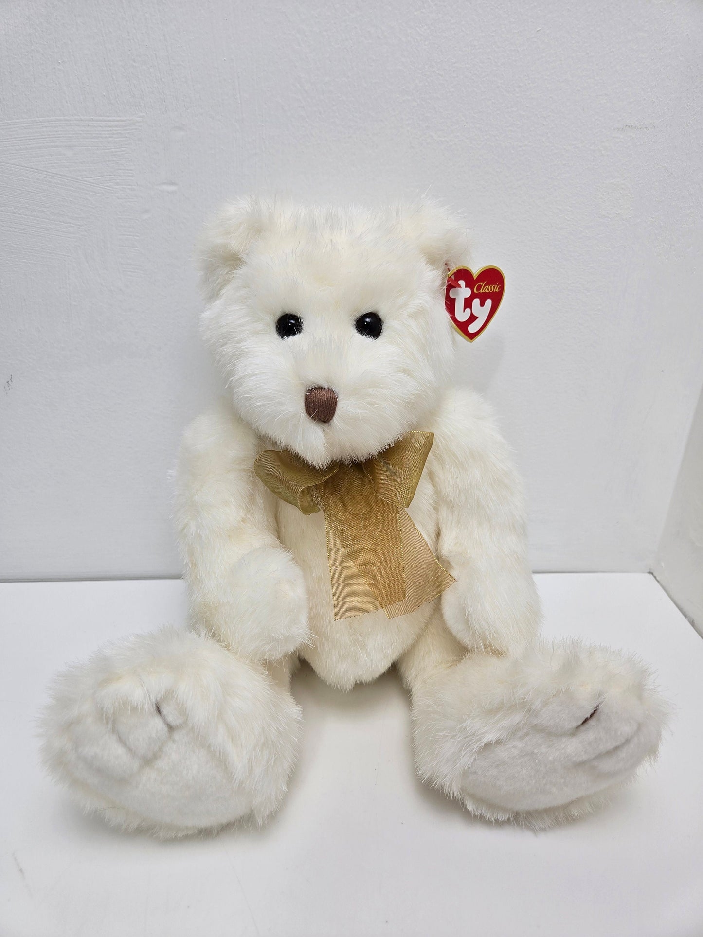 Ty Classics Collection “Lacey” the Bear with Gold Bow (11 inch)