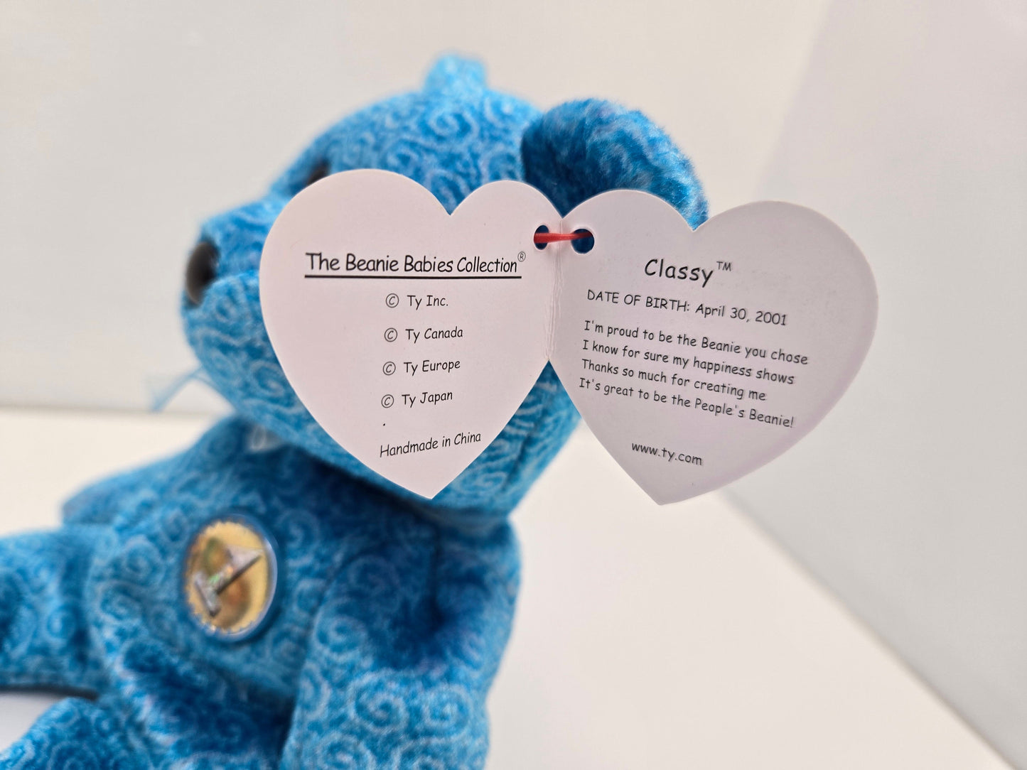 Ty Beanie Baby Bear “Classy” the Blue People’s Beanie (8.5 inch)