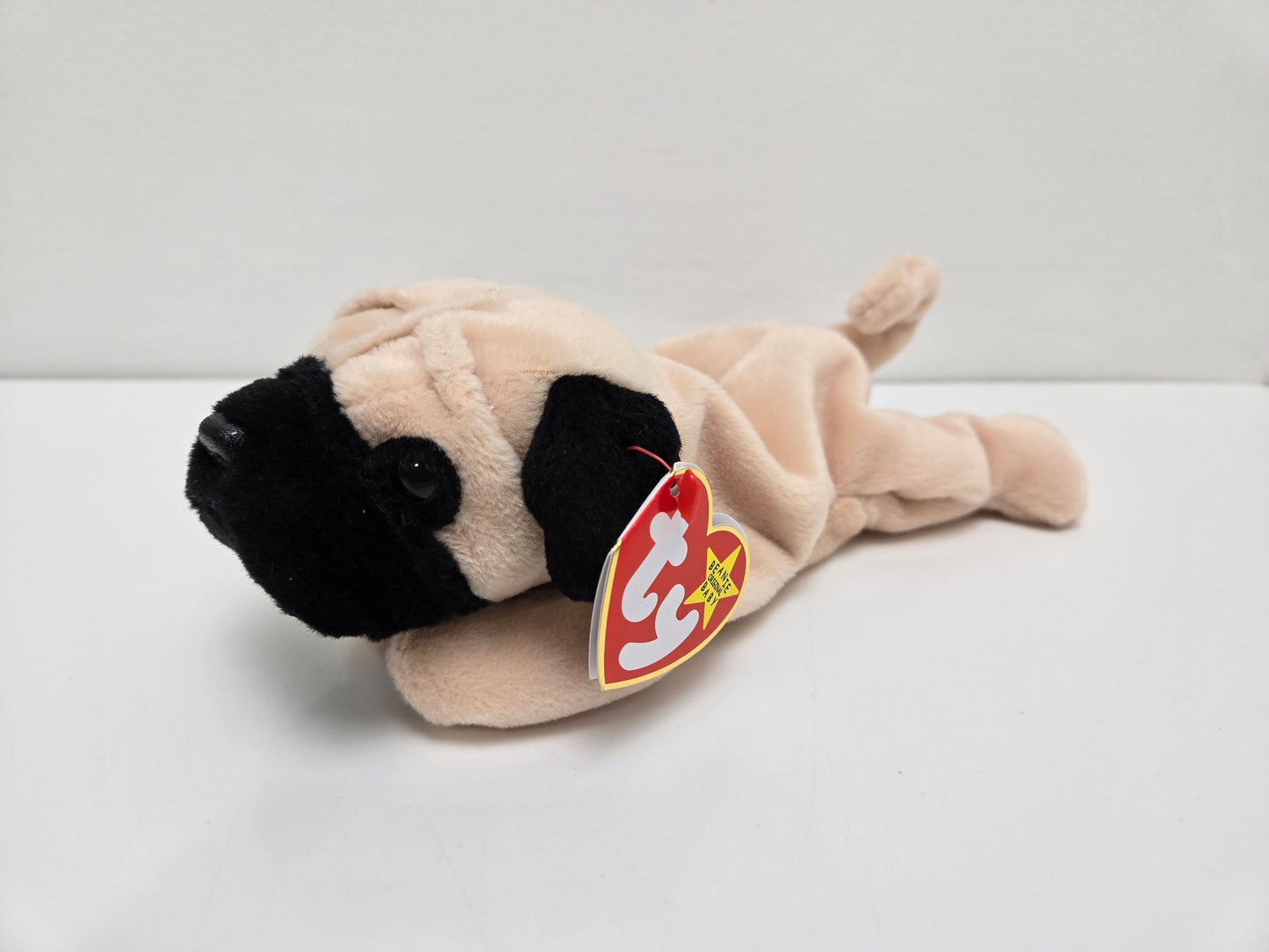 Ty Beanie Baby “Pugsly” the Pug Handmade in Indonesia with Canadian Tush Tag! (9 inch)