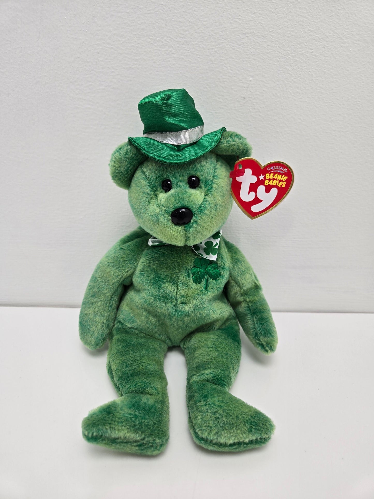 Ty Beanie Baby “O’Lucky” the St. Patrick’s Day Bear with bow tie and hat - TY Store Exclusive *Rare* (9 inch)