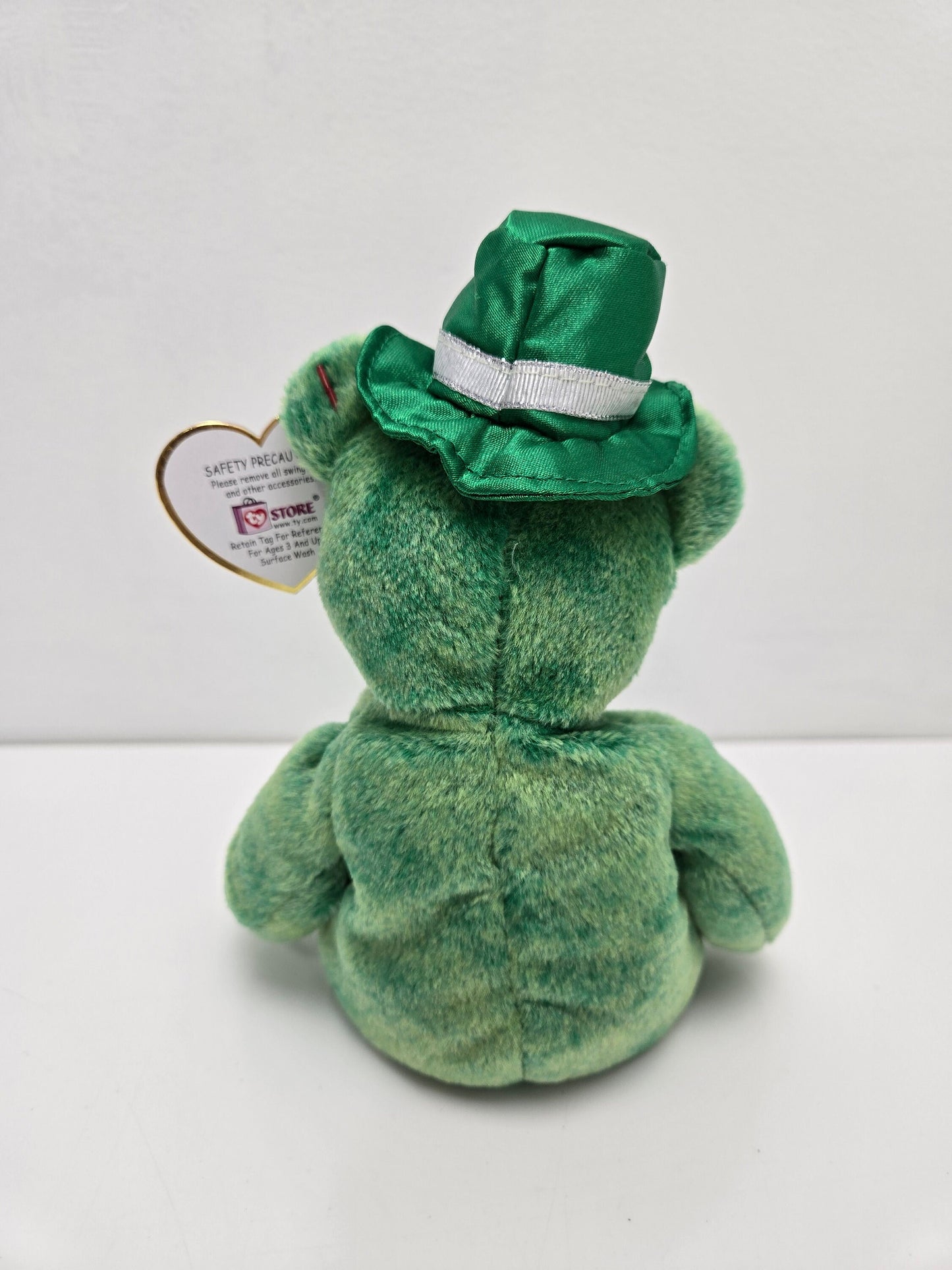 Ty Beanie Baby “O’Lucky” the St. Patrick’s Day Bear with bow tie and hat - TY Store Exclusive *Rare* (9 inch)