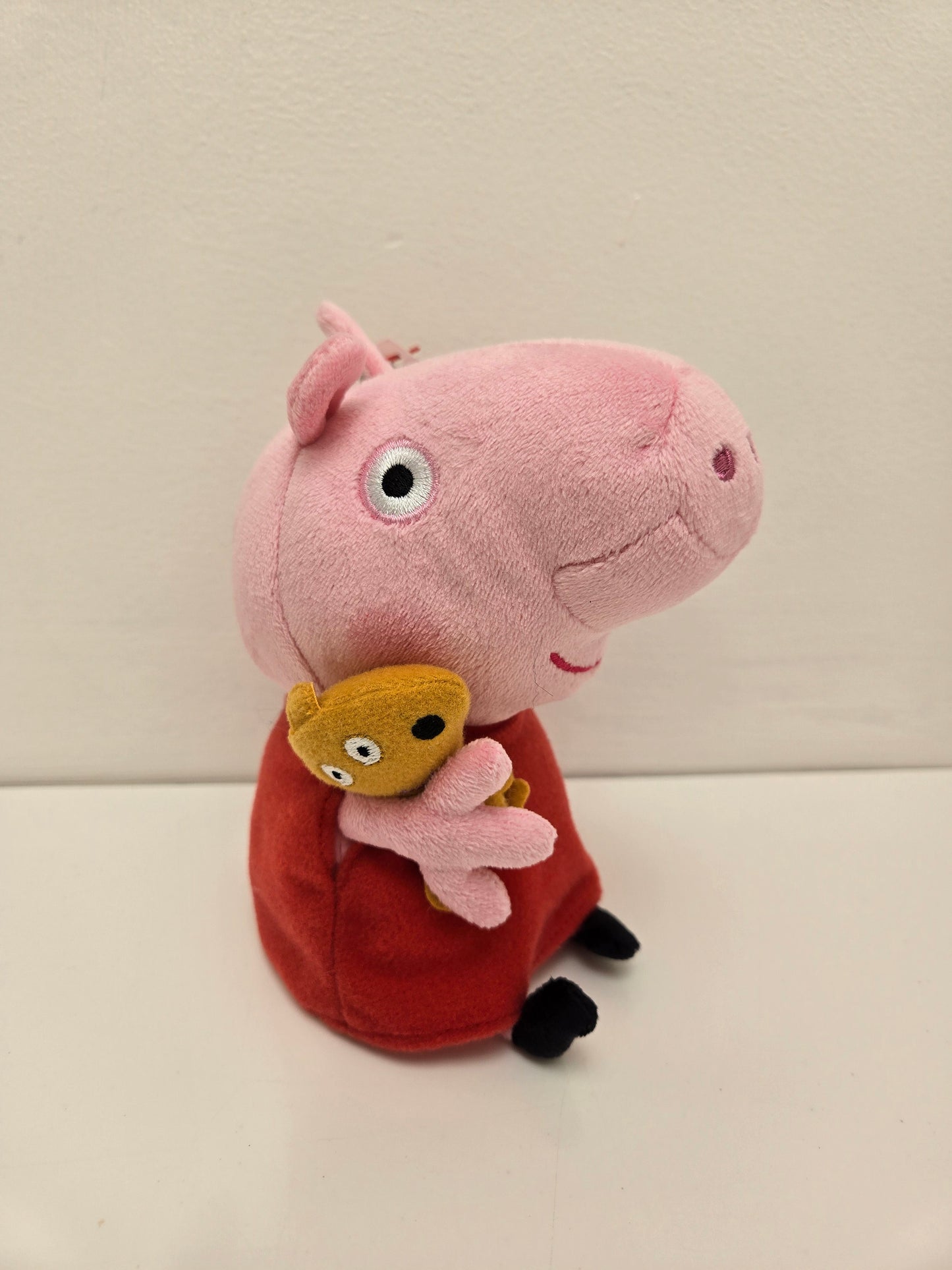 Ty Beanie Baby “Peppa Pig” Holding Teddy  - From the Children’s Show Peppa Pig (6 inch)