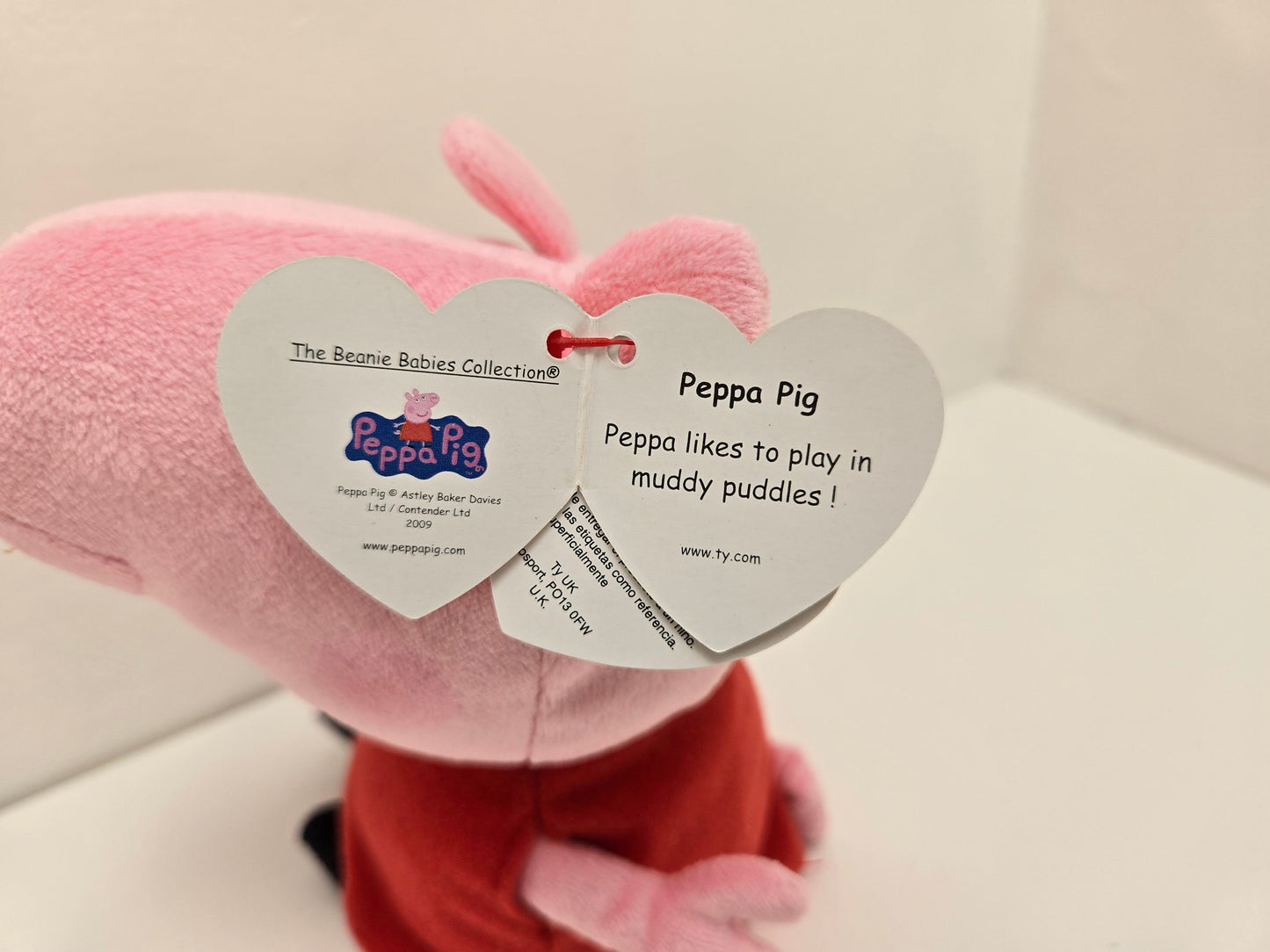 Ty Beanie Baby “Peppa Pig” Holding Teddy  - From the Children’s Show Peppa Pig (6 inch)