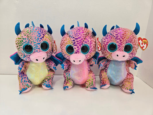 Ty Beanie Boo “Flint” the Colourful Dragon - Choose Belly Colour! (6 inch)