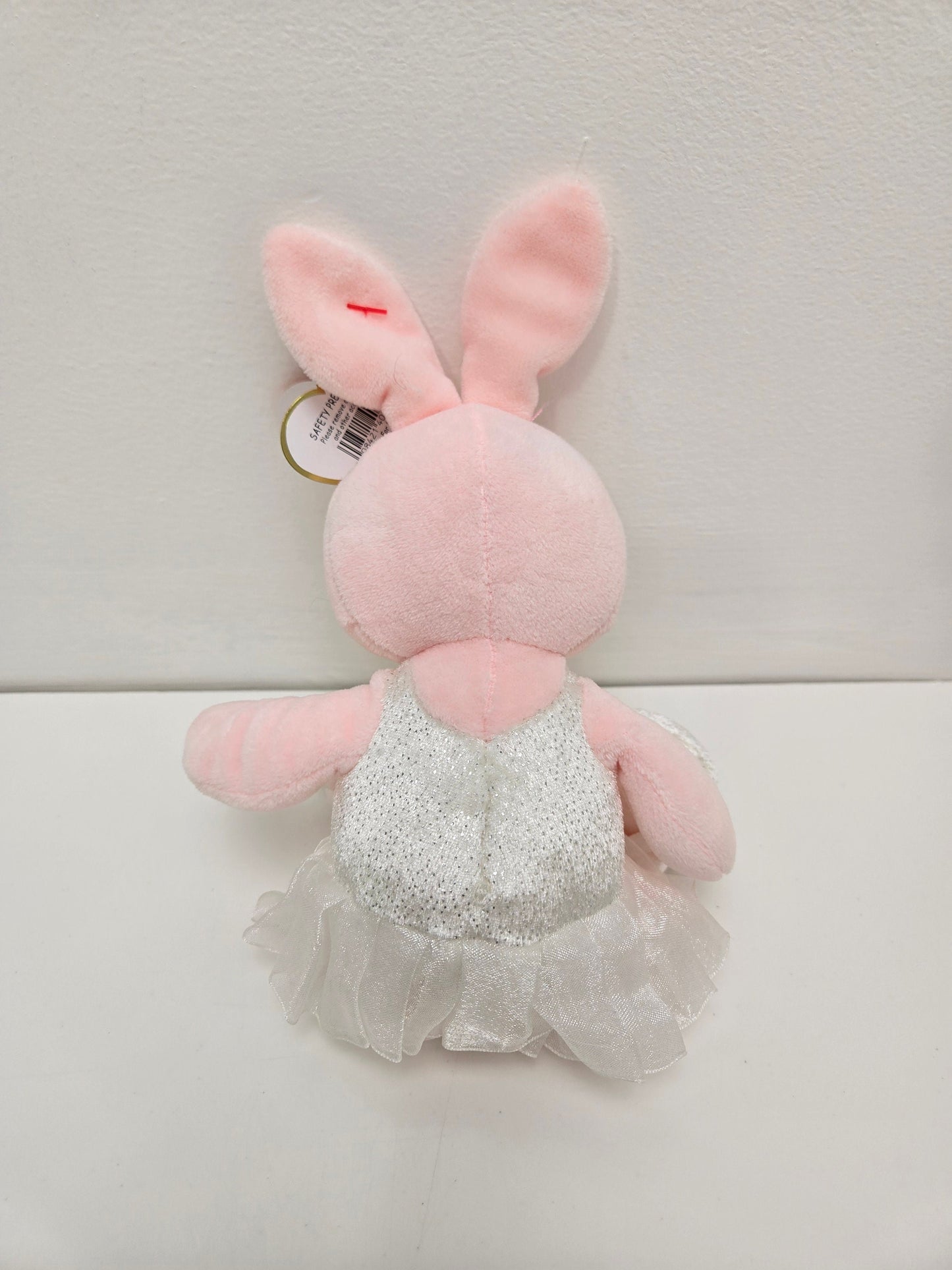 Ty Beanie Baby “Pique” the Ballerina Bunny Rabbit wearing white ballet outfit with tutu (8.5 inch)