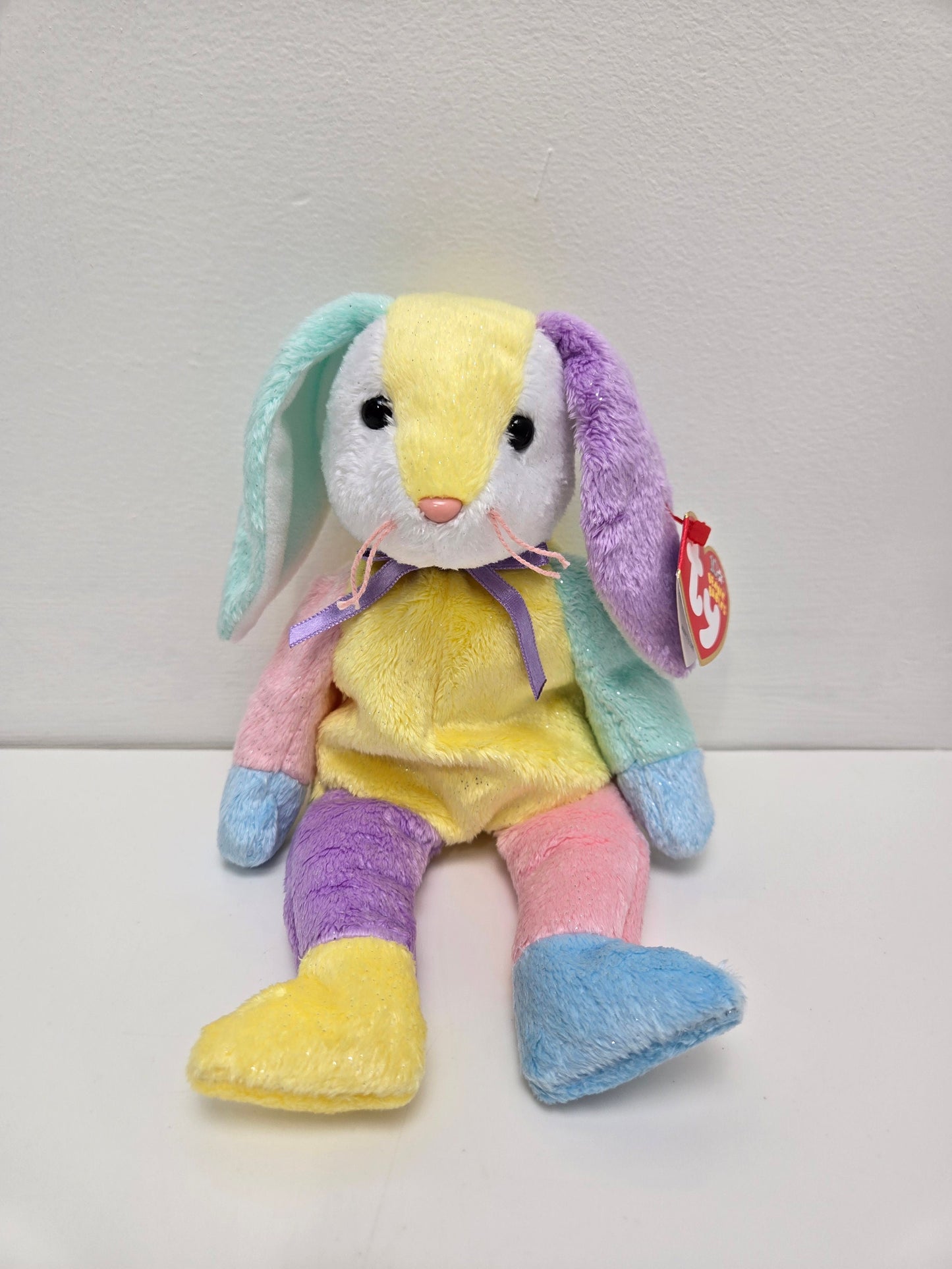 Ty Beanie Baby “Dippy” the Multi-coloured Bunny Rabbit - Yellow Belly (8.5 inch)