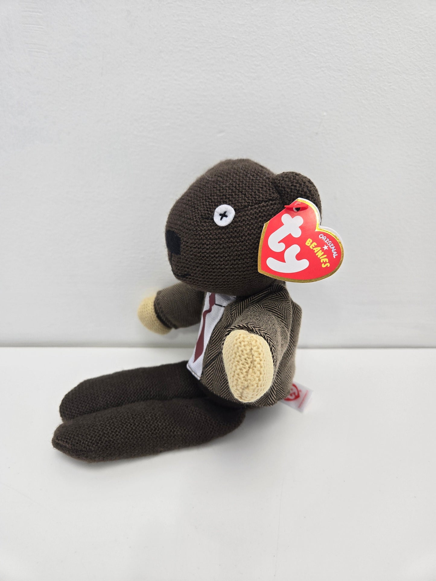 Ty Beanie Baby “Teddy” the Teddy Bear from Mr. Bean - Jacket and Tie Version! UK Exclusive! (8.5 inch)