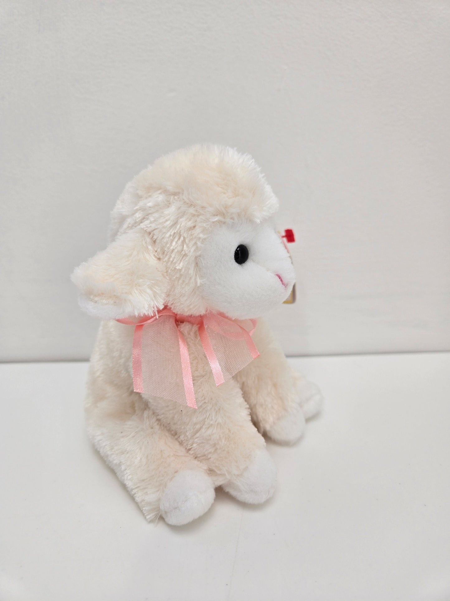 Ty Beanie Baby “Fleecia” the Lamb with Pink Bow *Rare* (5.5 inch)