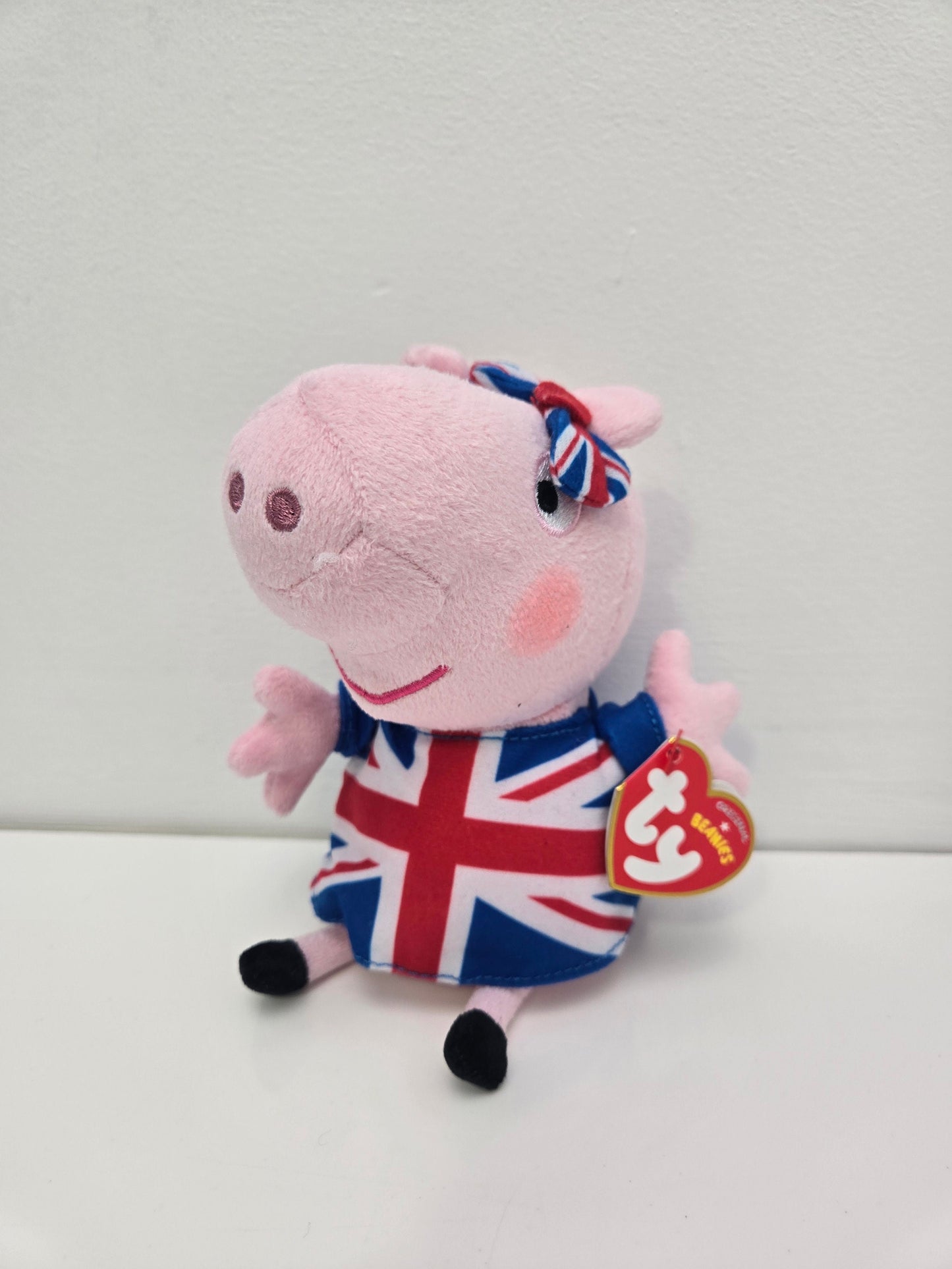 Ty Beanie Baby “Union Jack Peppa” - From the Children’s Show Peppa Pig UK Exclusive (7 inch)