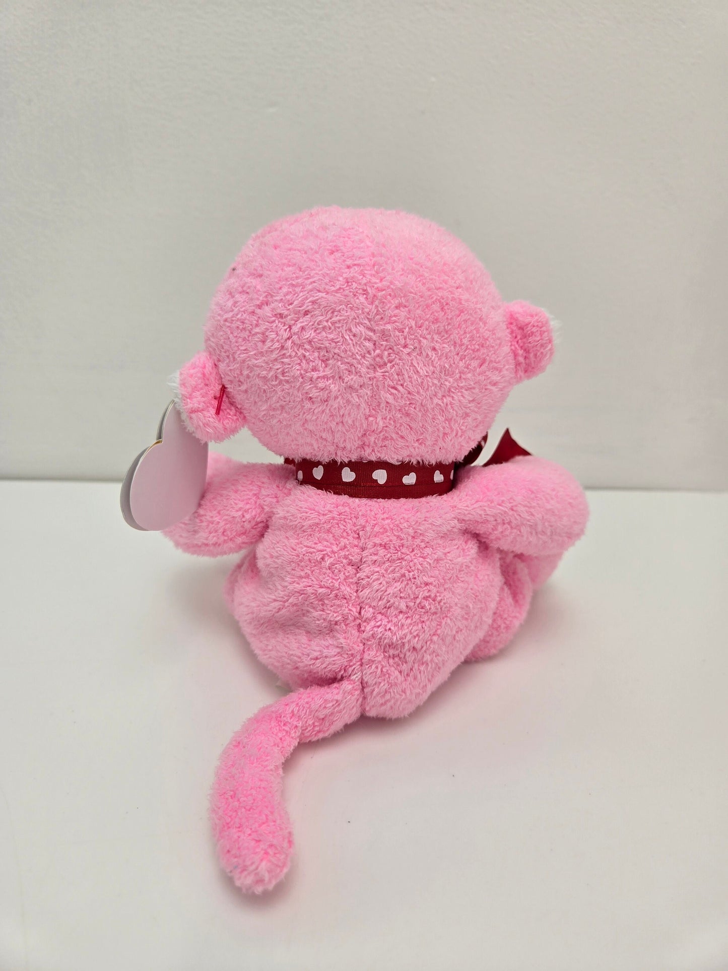 Ty Beanie Baby Junglelove the Pink Valentines Day Monkey! (6 inch)