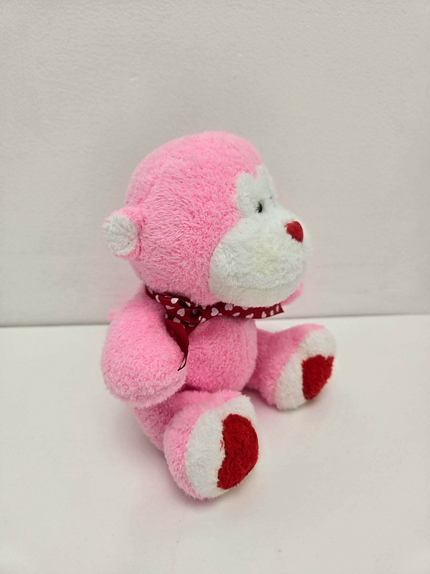 Ty Beanie Baby Junglelove the Pink Valentines Day Monkey! (6 inch)