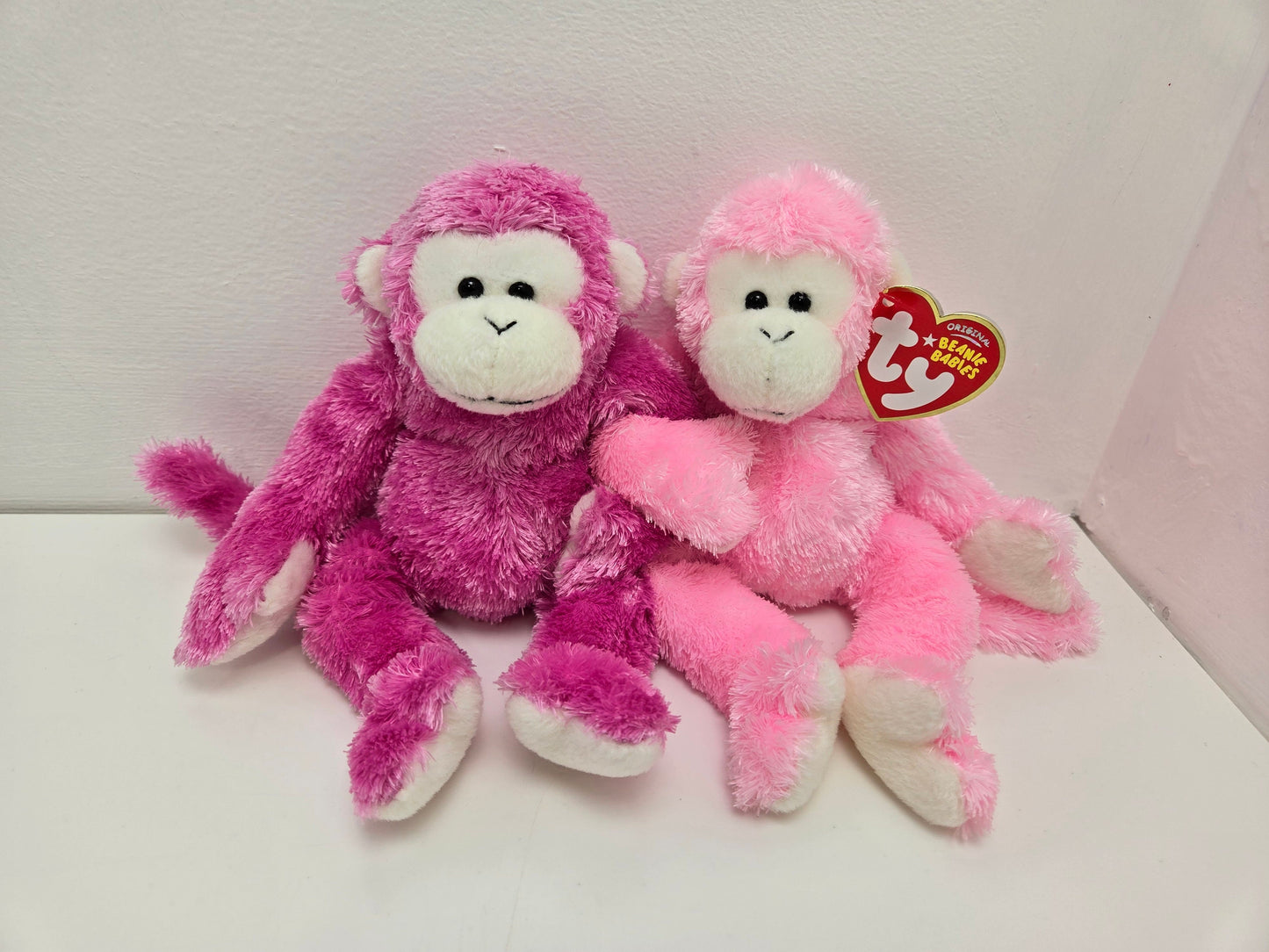 TY Beanie Baby “Friends” the Adorable Pink Attached Monkeys (8 inch)