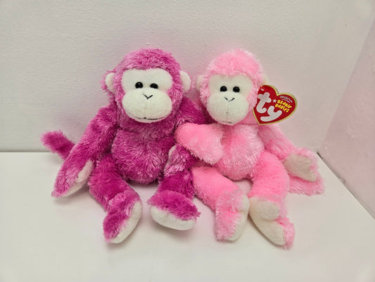 TY Beanie Baby “Friends” the Adorable Pink Attached Monkeys (8 inch)