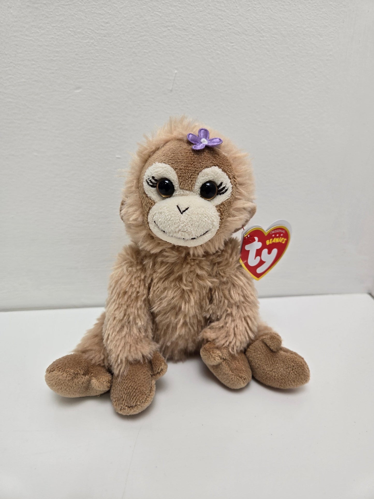 Ty Beanie Baby “Missy” the Adorable Orangutang with Purple Flower in Hair *Rare* (7.5 inch)