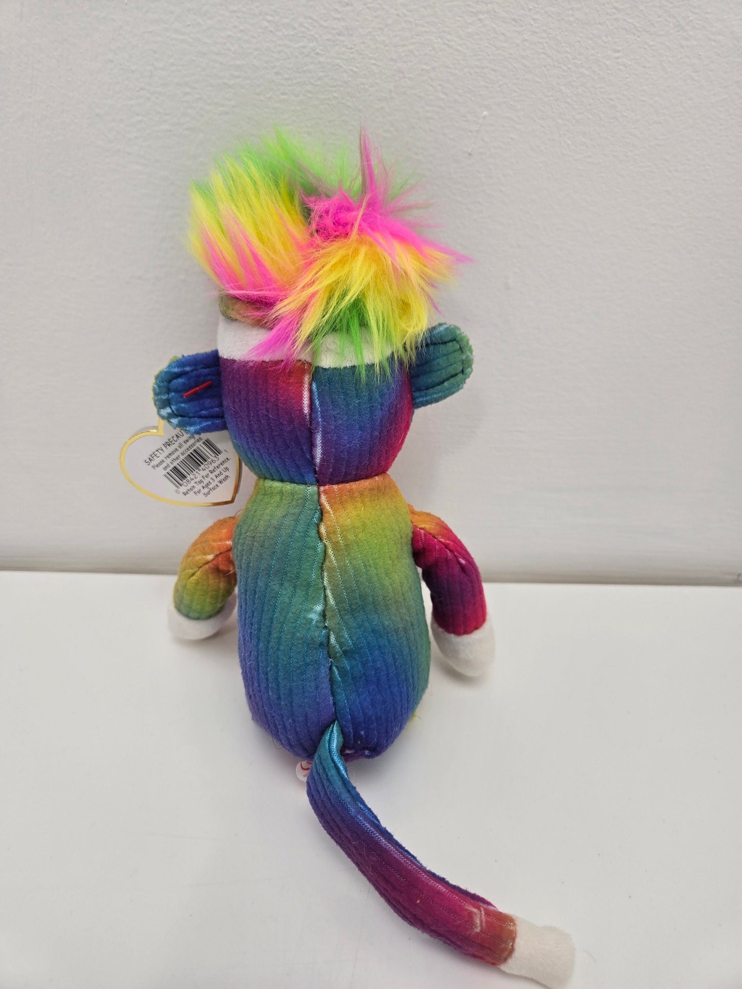 Ty Beanie Baby “Rainbow Sock Monkey” the Sock Monkey! (8.5 inch)