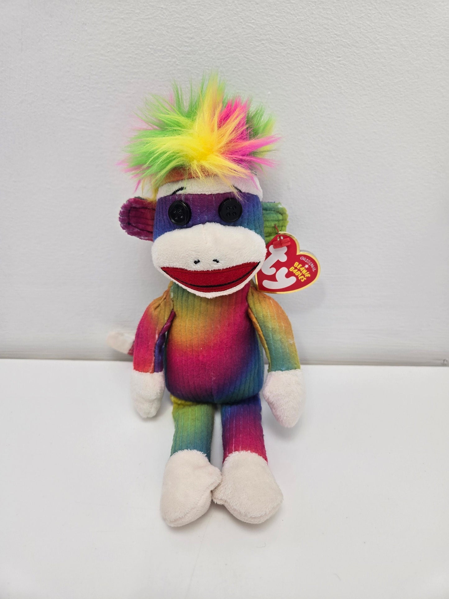 Ty Beanie Baby “Rainbow Sock Monkey” the Sock Monkey! (8.5 inch)