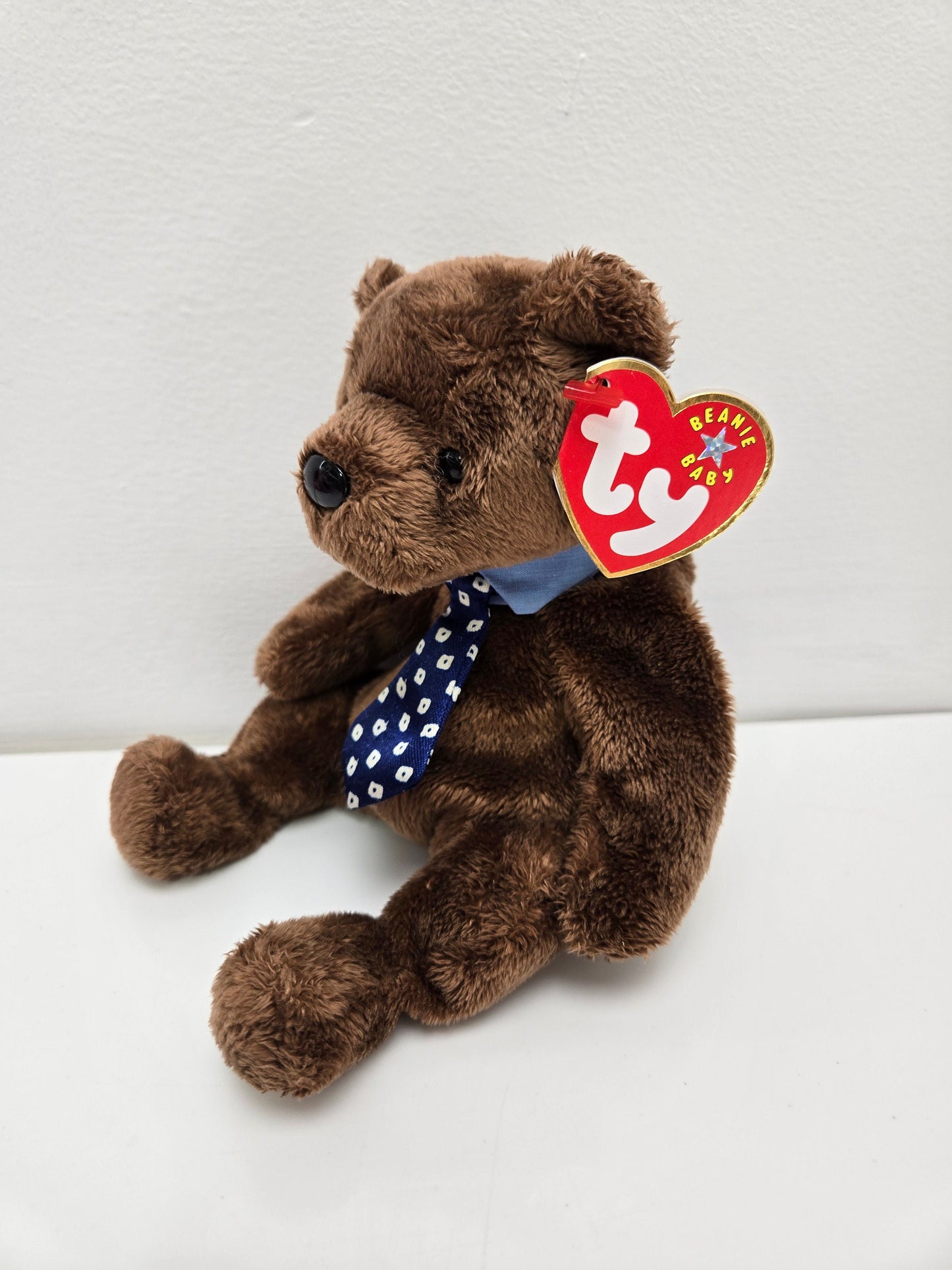 Ty Beanie Baby “Hero” the Father’s Day / Gift for Dad Bear wearing Tie! (7 inch)