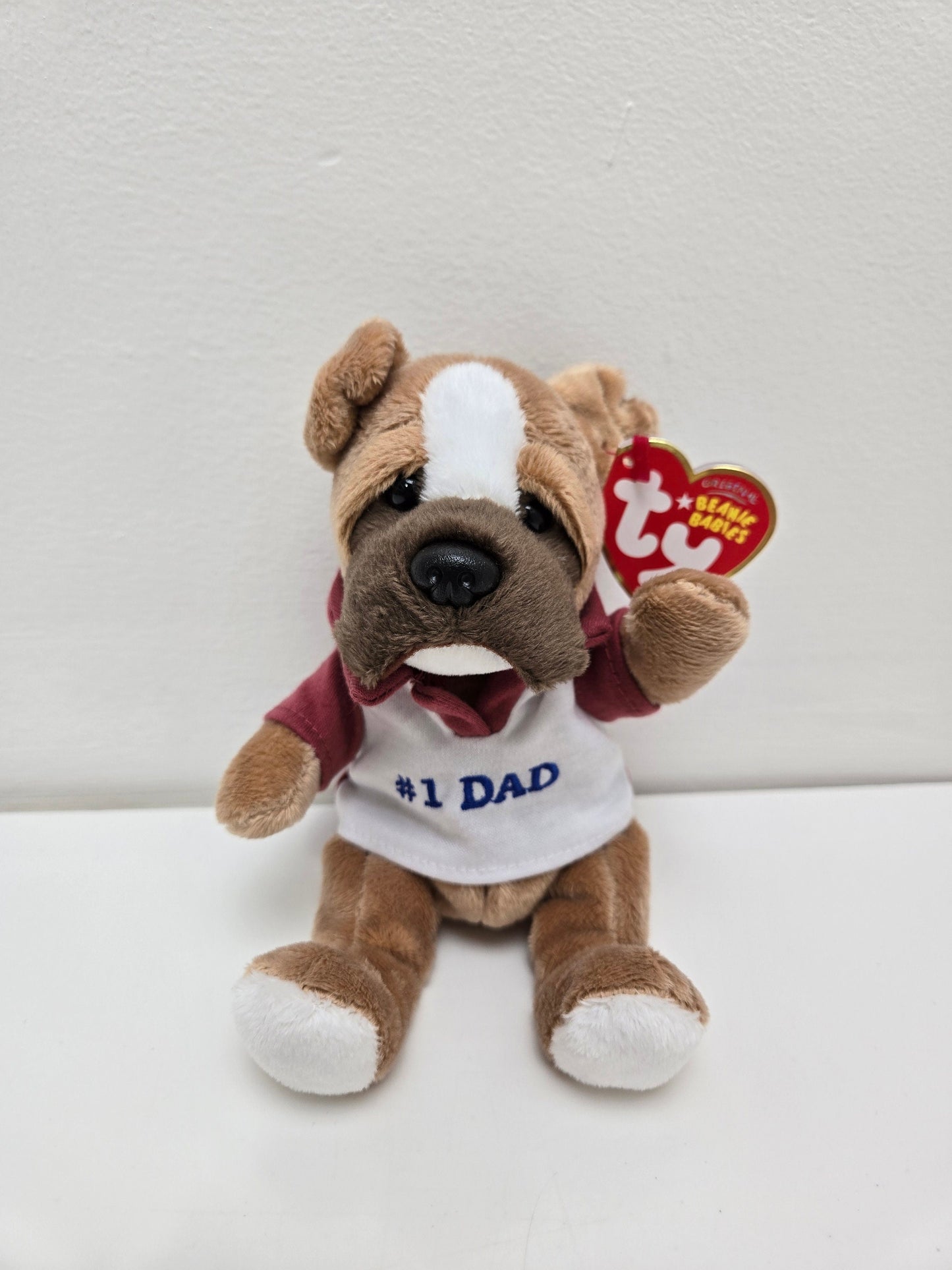 Ty Beanie Baby “Dad” the Fathers Day Dog! #1 Dad engraved on shirt (5.5 inch)