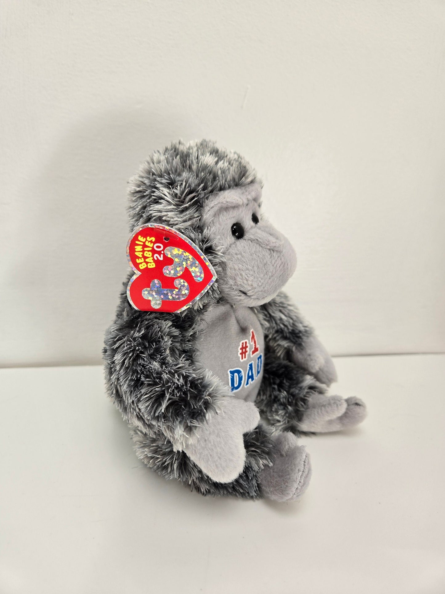 Ty Beanie Baby 2.0 - Pops the Fathers Day Gorilla - #1 Dad Engraved on Chest (8 inch)