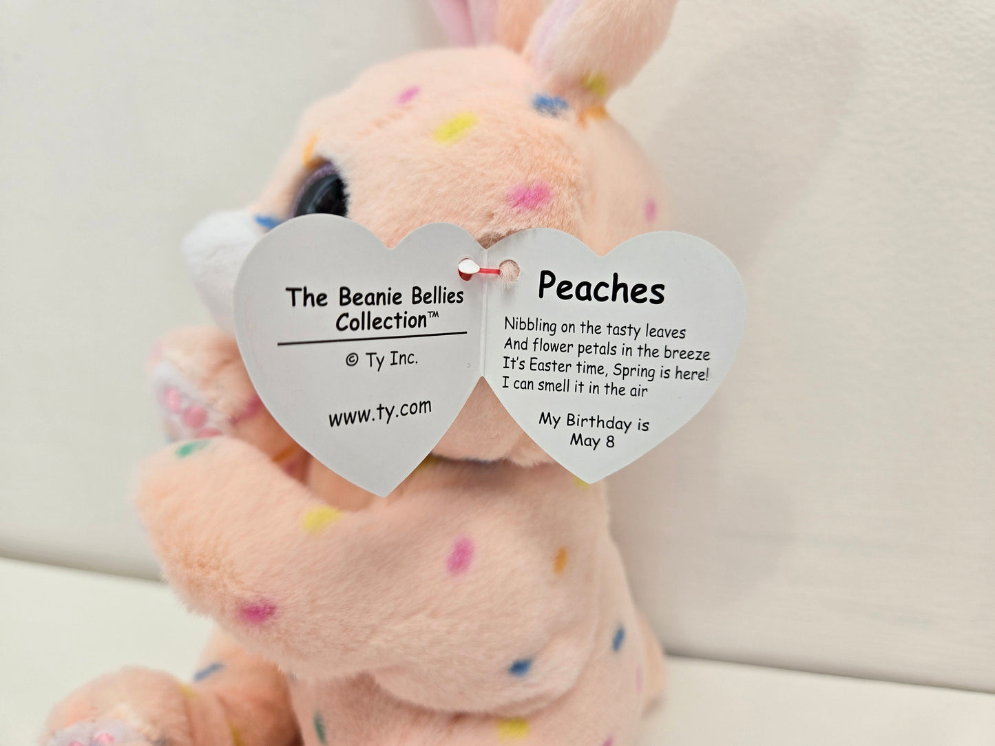 Ty Beanie Bellies “Peaches” the Bunny Rabbit! (7.5 inch)