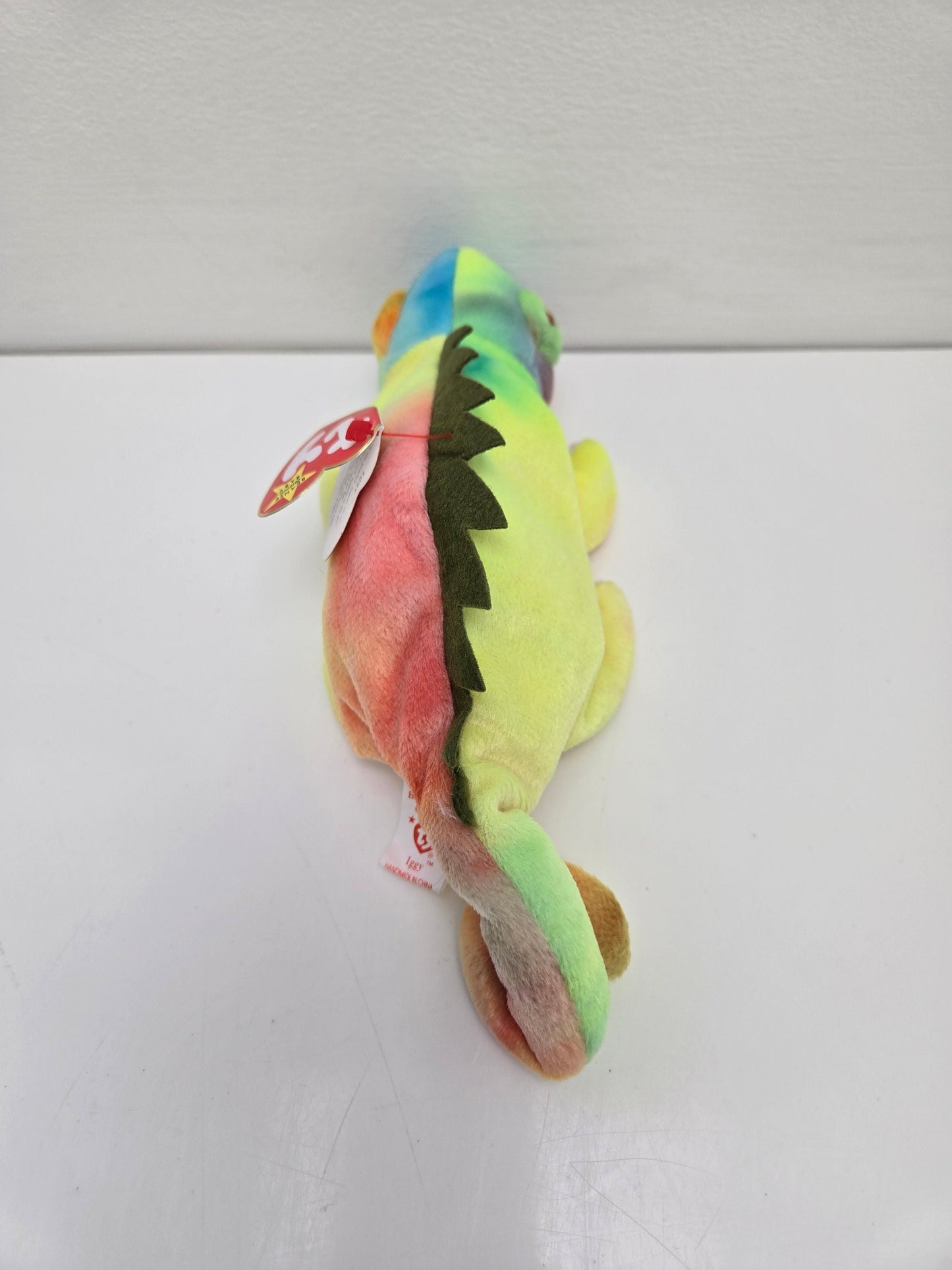 Ty Beanie Baby “Iggy” the Unique Coloured Tie-Dye Iguana -Colouring - Non Mint Tag! (9 inch)