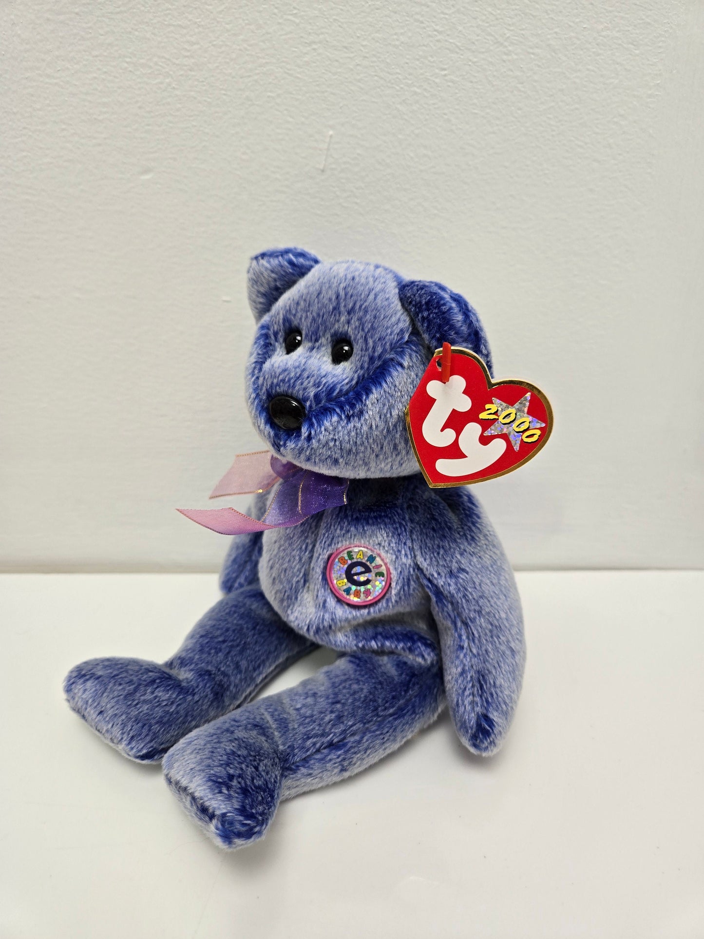 Ty Beanie Baby “Periwinkle” the E-Bear (8.5 inch)