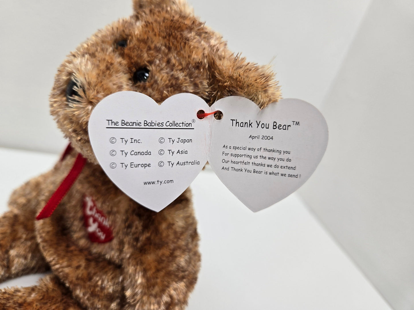 Ty Beanie Baby “Thank you Bear” the Adorable Bear - Beanie Baby of the Month! (8.5 inch)