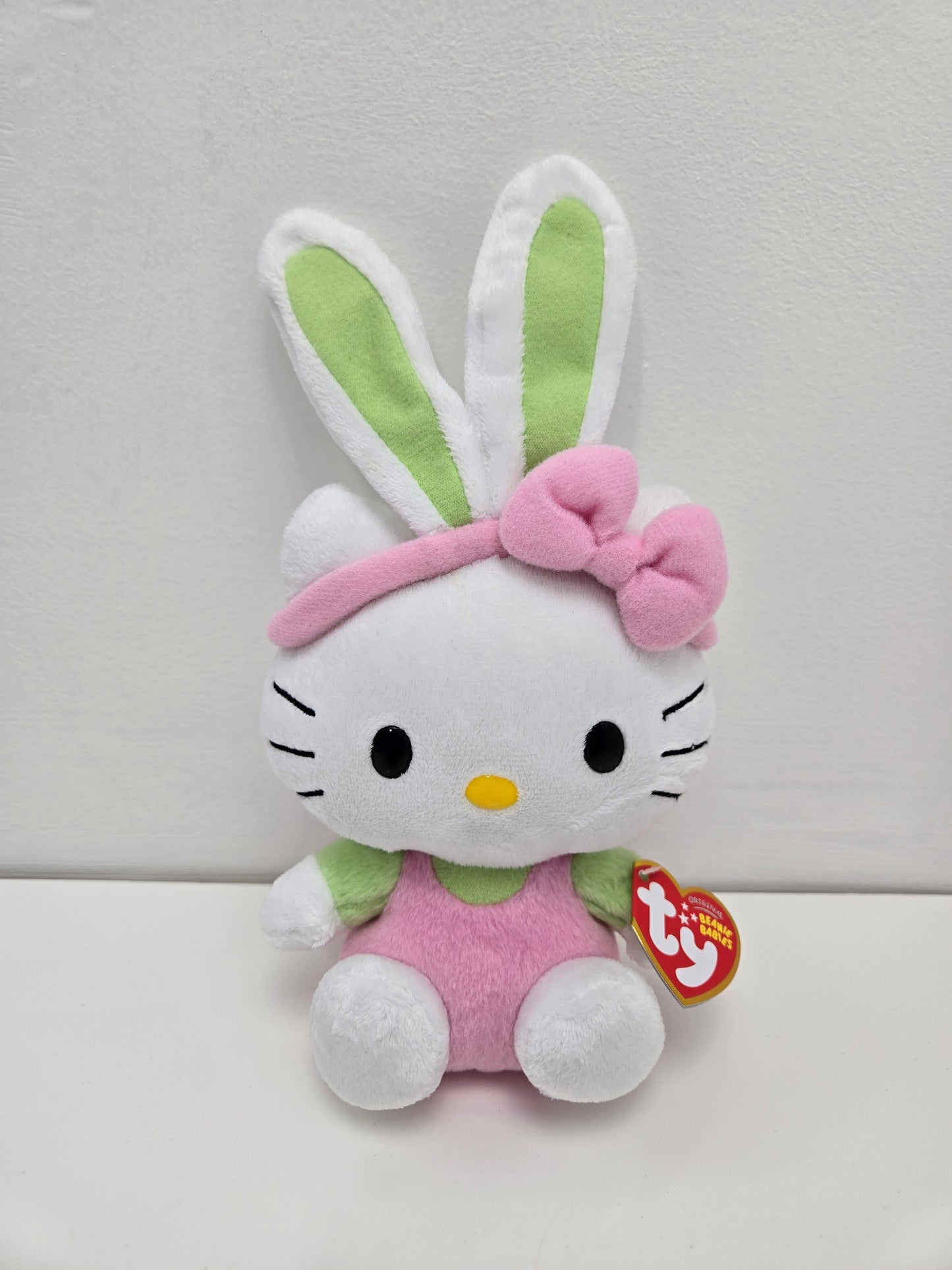 Ty Beanie Baby Vintage “Hello Kitty” Green Bunny Ears (5.5 inch)