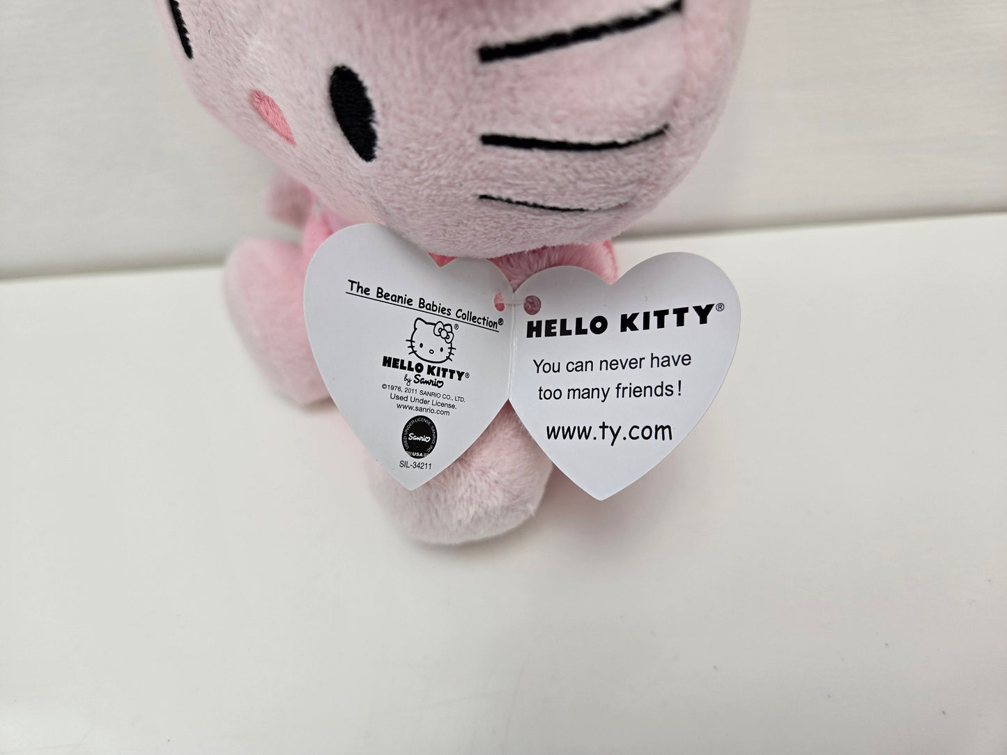 Ty Beanie Baby Vintage “Hello Kitty” the Hello Kitty Plush in Pink Overalls  (5.5 inch)