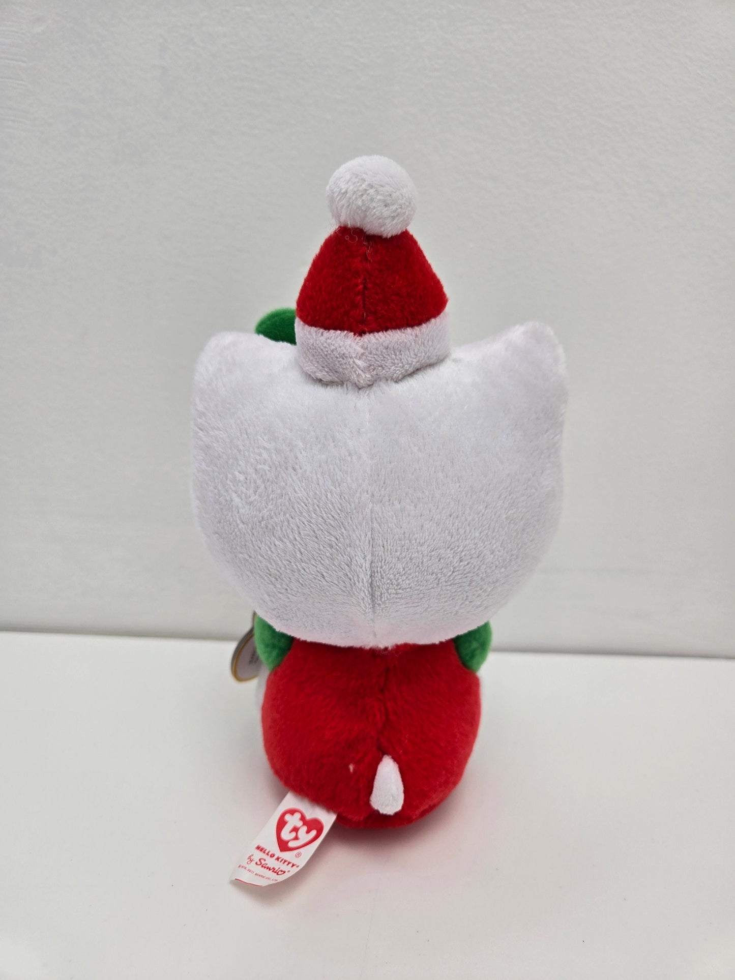 Ty Beanie Baby Vintage “Hello Kitty” the Holiday Hello Kitty Plush Wearing Santa Hat Holding Wreath  (5.5 inch)