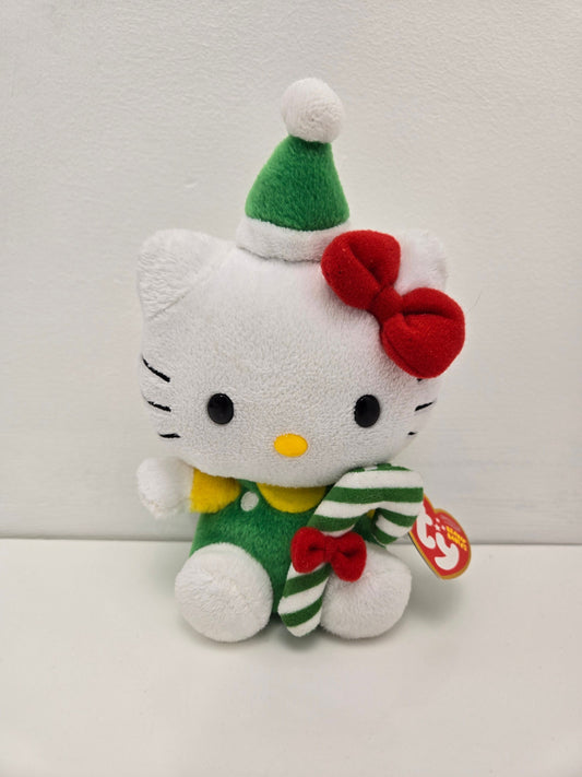 Ty Beanie Baby Vintage “Hello Kitty” the Holiday Hello Kitty Plush Holding Candy Cane  (5.5 inch)