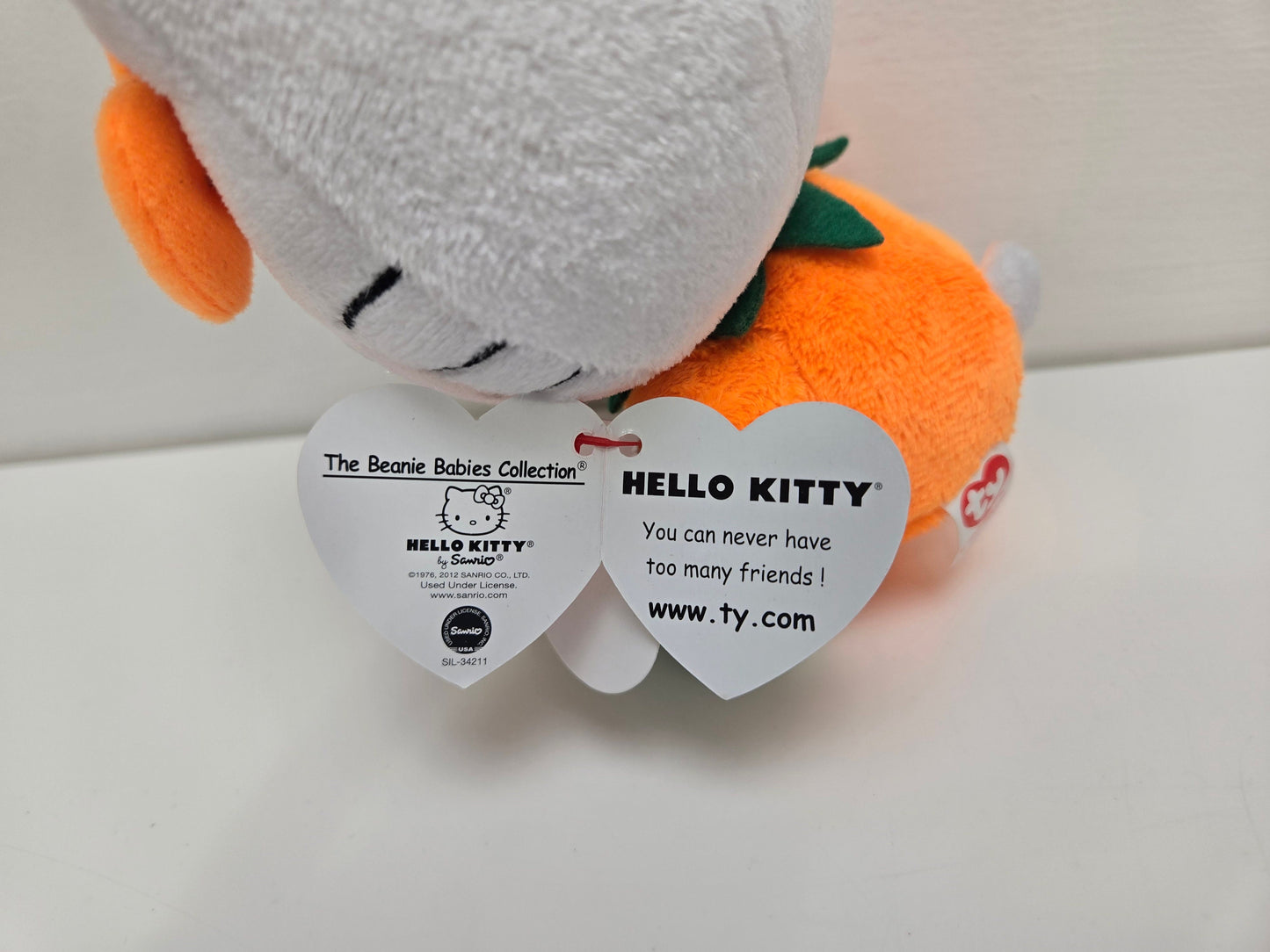 TY Beanie Baby Vintage “Hello Kitty” the Orange and Green Halloween Pumpkin! (6 inch)