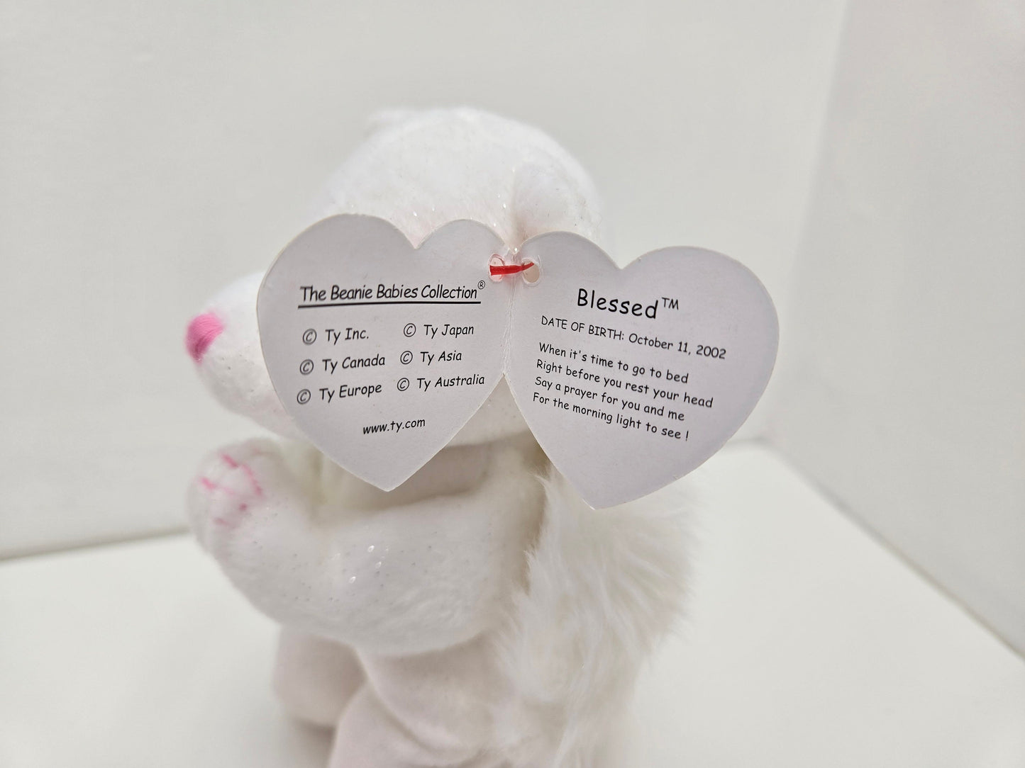 Ty Beanie Baby “Blessed” the Praying Angel Bear (6 inch)