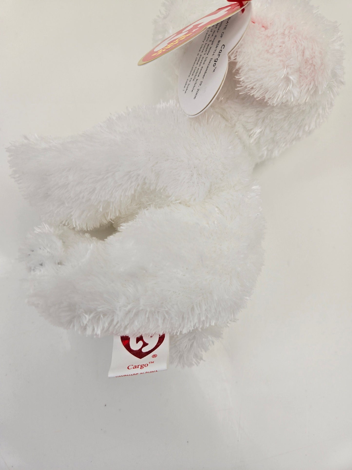 Ty Beanie Baby “Cargo” the White Dog  *Rare* (6 inch)