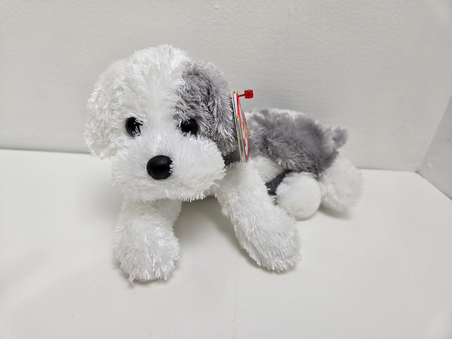 Ty Beanie Baby “Matlock” the Grey and White Dog  *Rare* (7 inch)