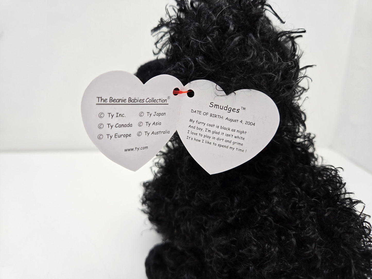 Ty Beanie Baby “Smudges” the Black Curly Haired Dog! *Rare* (6 inch)