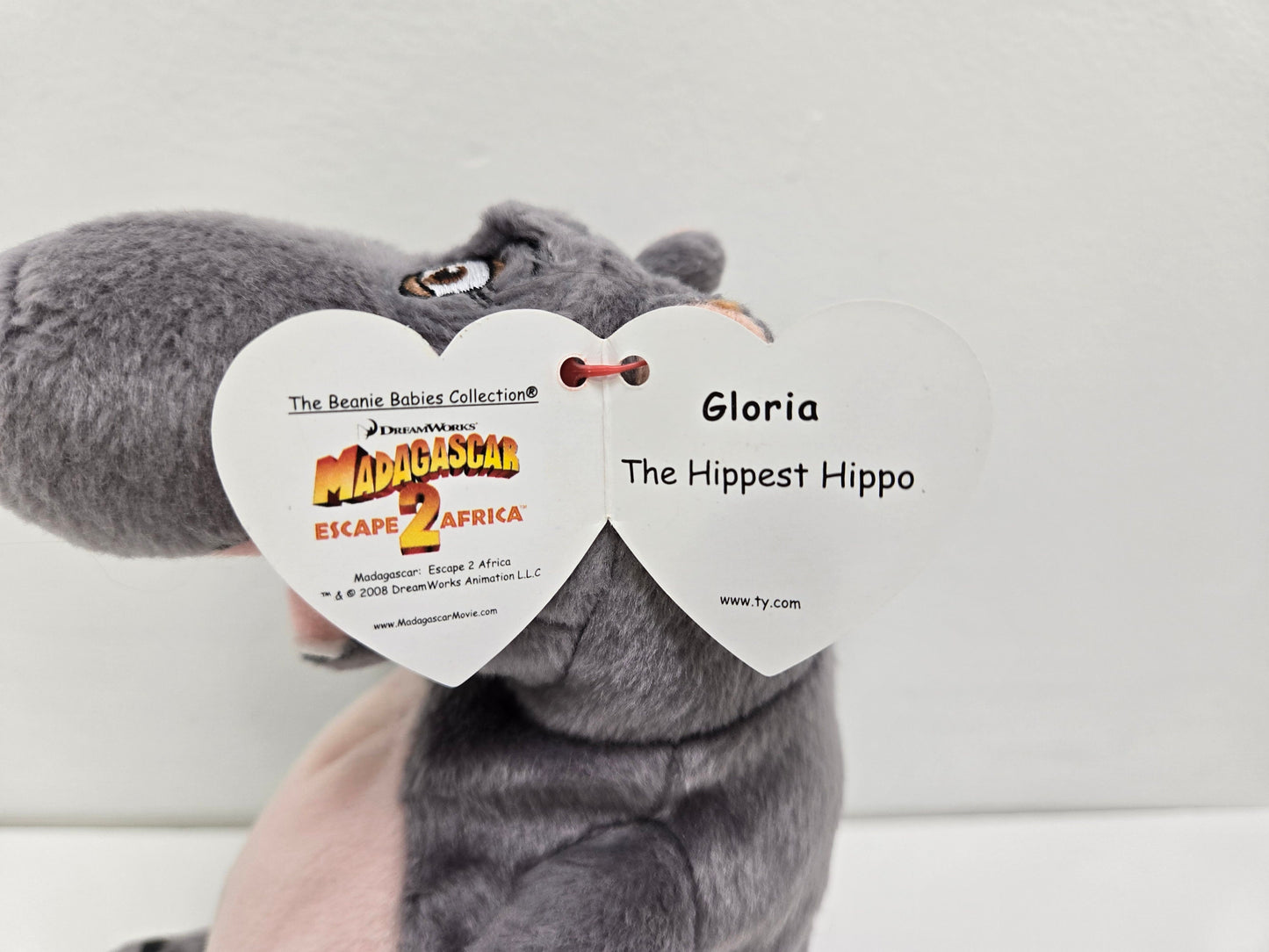 Ty Beanie Baby “Gloria” the Hippo - Madagascar 2 Movie (6 inch)