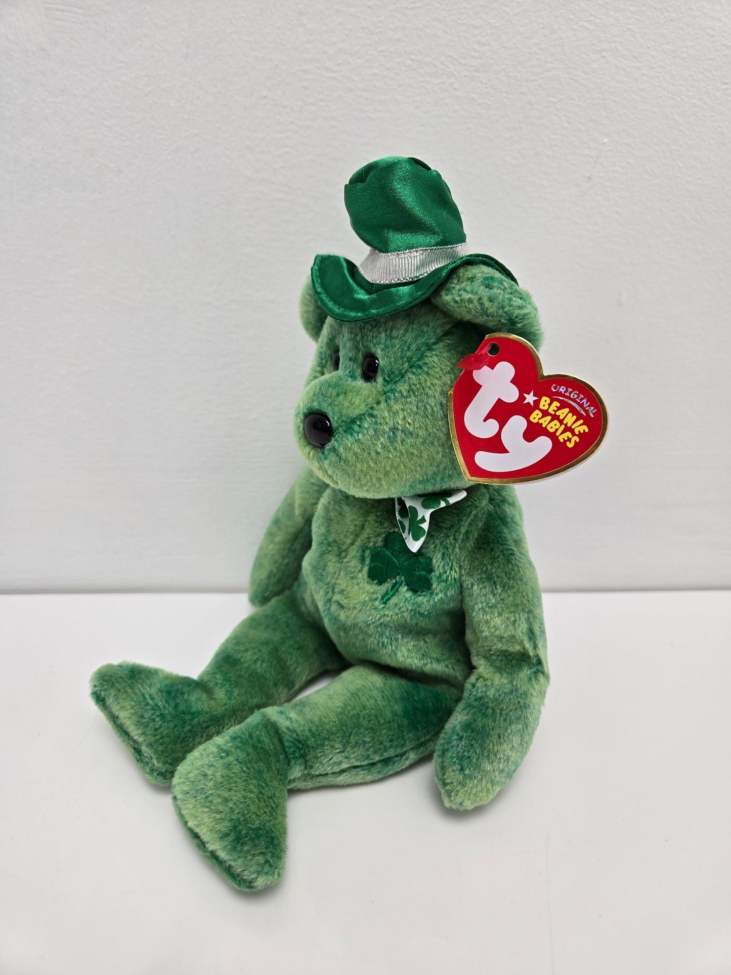 Ty Beanie Baby “O’Lucky” the St. Patrick’s Day Bear with bow tie and hat - TY Store Exclusive *Rare* (9 inch)