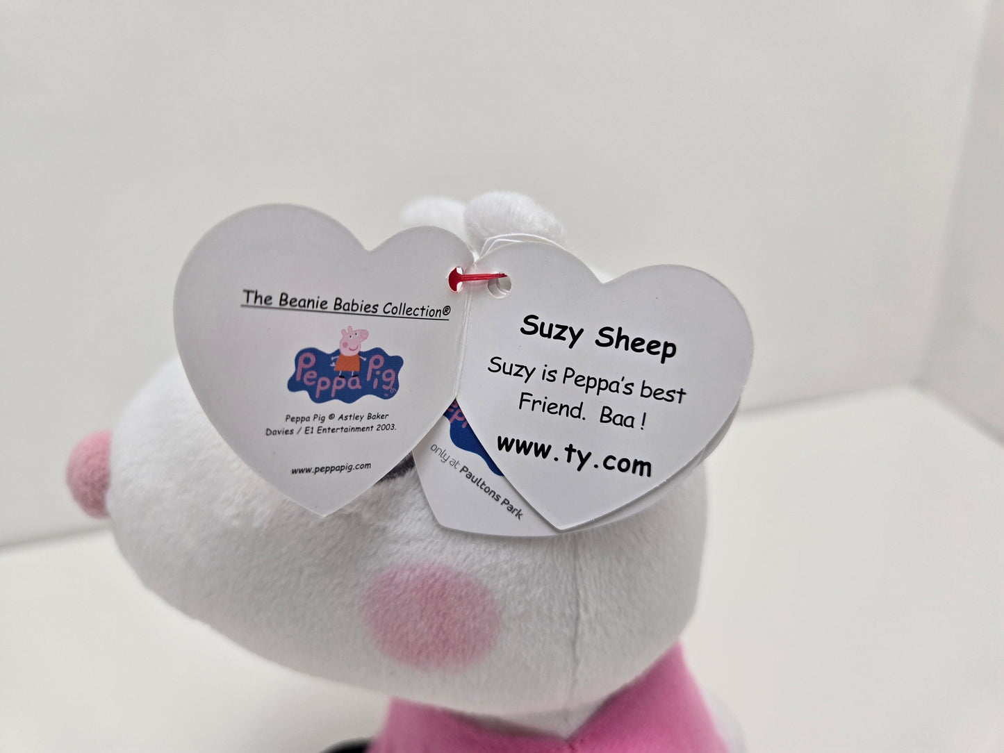 Ty Beanie Baby “Suzy Sheep” - From Children’s Show Peppa Pig - UK Exclusive (6.5 inch)