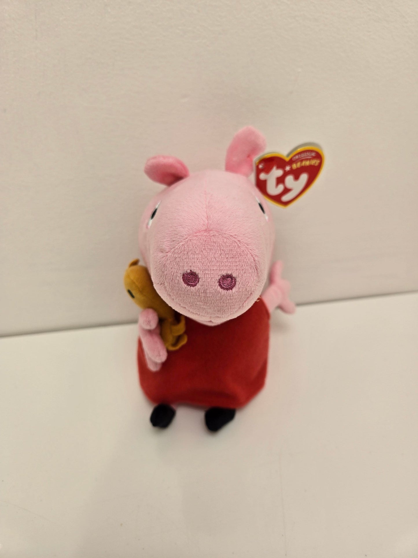 Ty Beanie Baby “Peppa Pig” Holding Teddy  - From the Children’s Show Peppa Pig (6 inch)