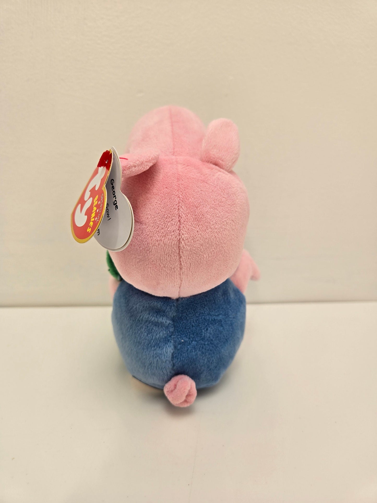 Ty Beanie Baby “George” holding Dino  - From Children’s Show Peppa Pig (6.5 inch)