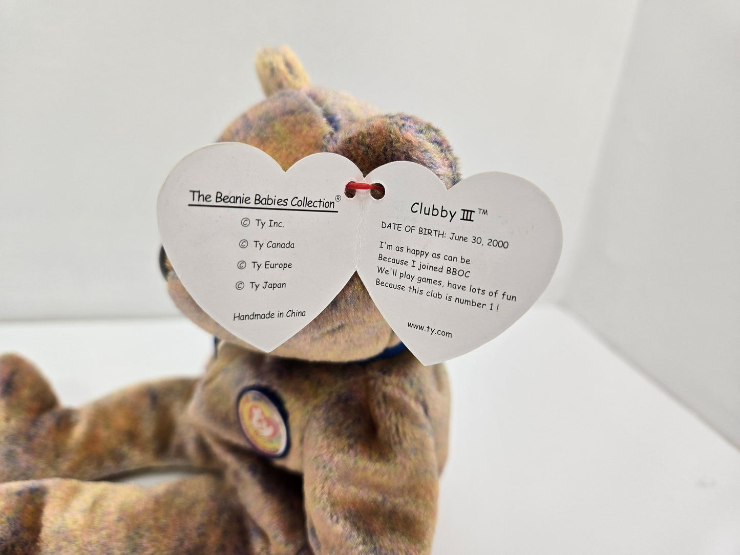 Ty Beanie Baby “Clubby 3” the Bear! One of the Ty Club Bears (8.5 inch)