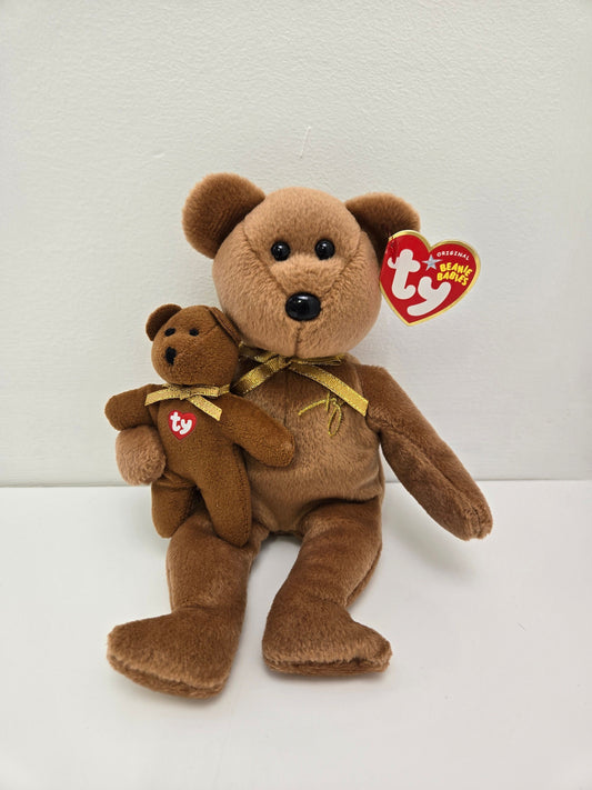 Ty Beanie Baby “Signature Bear” the Bear with Baby Cub (9 inch)