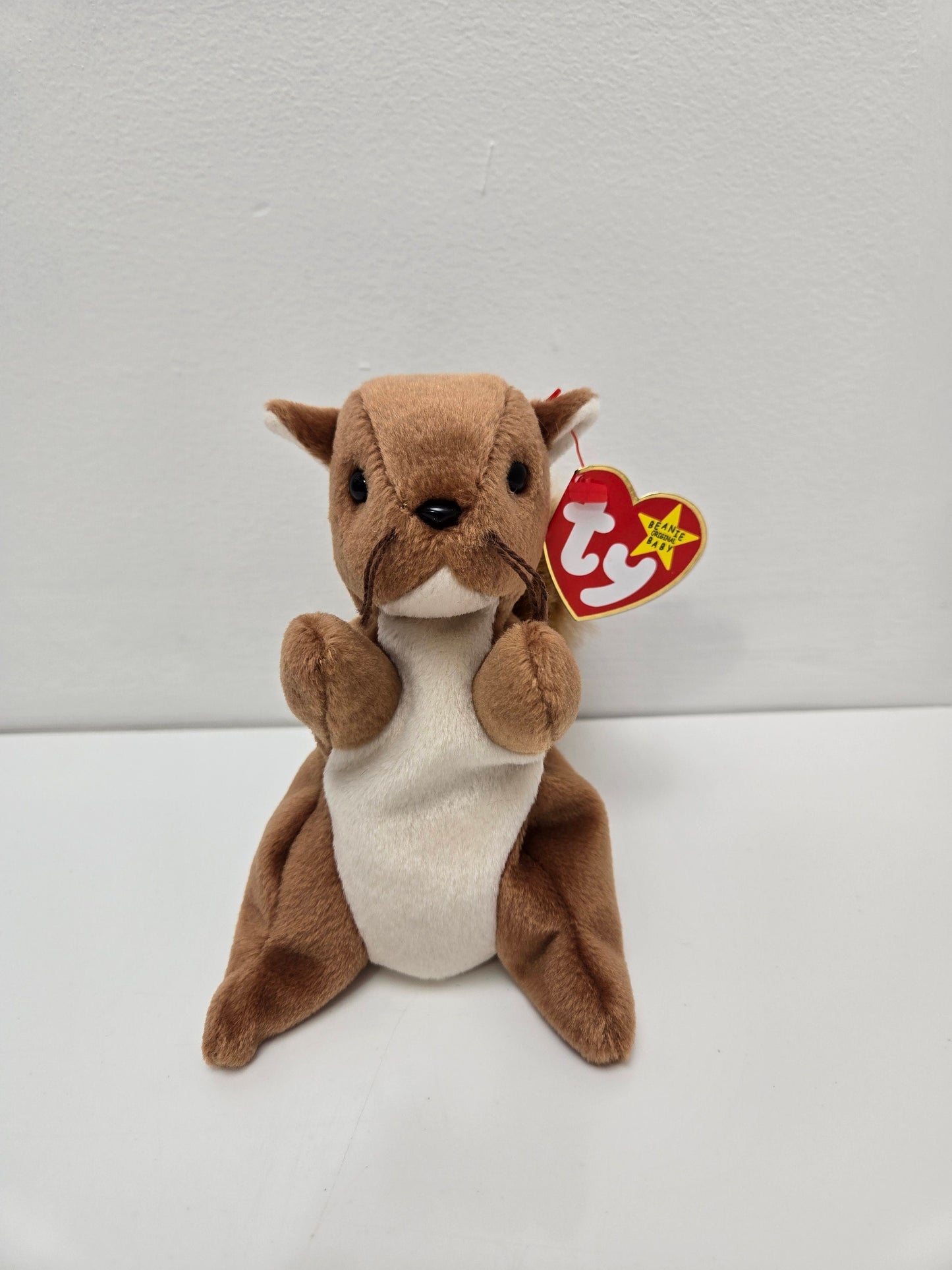 Ty Beanie Baby “Nuts” the Squirrel - Handmade in Indonesia Canadian Tush (5.5 inch)