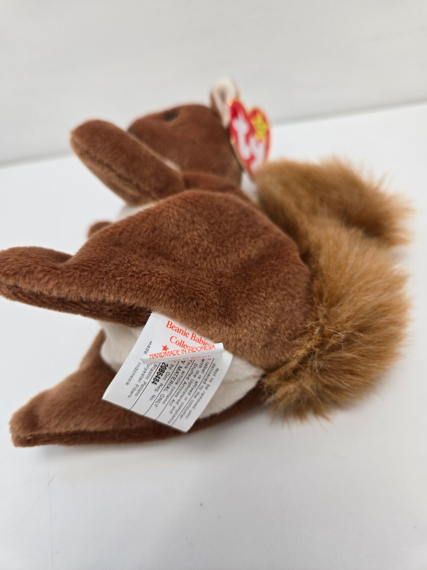 Ty Beanie Baby “Nuts” the Squirrel - Handmade in Indonesia Canadian Tush (5.5 inch)