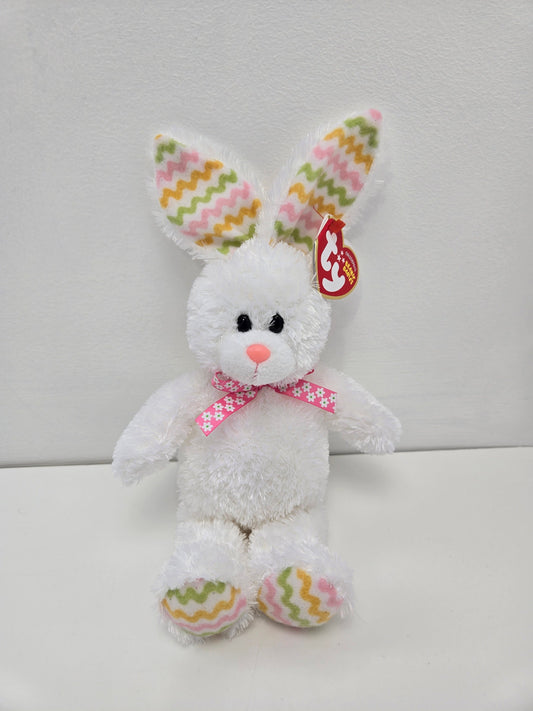 Ty Beanie Baby “Hippity” the Fuzzy White Bunny (8 inch)